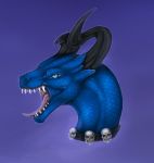  2020 blue_body blue_eyes blue_scales digital_media_(artwork) dragon headshot_portrait horn open_mouth portrait scales selianth teeth tongue 