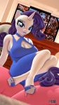  3d_(artwork) 9:16 anthro anthrofied anthroponiessfm big_breasts blue_eyes breasts cleavage clothed clothing digital_media_(artwork) dress equid equine female friendship_is_magic hasbro hi_res horn mammal my_little_pony rarity_(mlp) solo unicorn white_body 