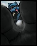  anthro bodily_fluids edit foot_focus genital_fluids genitals hi_res humanoid looking_at_viewer low-angle_view lucario male nintendo open_mouth pekoropaws penis pok&eacute;mon pok&eacute;mon_(species) precum solo stomping trampling underfoot video_games worm&#039;s-eye_view 