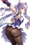  asian_clothes ass genshin_impact keqing pantsu pantyhose samoore skirt_lift 