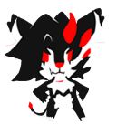  animated anthro black_body black_fur cat_dragon dancing fur hands_on_hips helltaker horn hybrid male meme red_horn ryuzagi smug_face solo white_body white_fur 