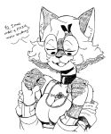  anthro black_and_white bra breasts cleavage clothed clothing cute_fangs domestic_cat duo ethan64 eyewear fanfic_writer_(ethan64) felid feline felis female female/female glasses hair larger_female mammal monochrome mouse murid murine rodent short_hair size_difference smaller_female underwear 