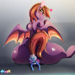  &lt;3 absurd_res anus bat_pony big_dom_small_sub blush dragk dragon duo equid equine fan_character female feral hi_res horse male male/female mammal my_little_pony pony raised_tail size_difference squish wings 