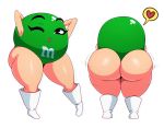  &lt;3 2016 big_butt boots boots_only butt candy clothing dessert eyelashes female food food_creature footwear footwear_only green_body guide_lines huge_butt living_candy m&amp;m&#039;s mars_incorporated mascot mostly_nude ms._green multicolored_body multiple_poses not_furry one_eye_closed pink_body pinup_pose pose presenting presenting_hindquarters seductive_look shaking_butt short_stack simple_background solo sssonic2 thick_thighs two_tone_body waddling_head what white_boots wide_hips wink 