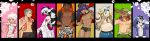  6+boys abs allister_(pokemon) aqua_eyes bangs bede_(pokemon) black-framed_eyewear black_choker black_hair chest choker closed_mouth commentary_request curly_hair dark_skin dark_skinned_male fingernails gordie_(pokemon) hat highres holding hood hood_up hoodie jewelry kabu_(pokemon) leon_(pokemon) long_sleeves looking_at_viewer looking_back male_focus male_swimwear mask milo_(pokemon) mole mole_under_mouth multicolored_hair multiple_boys necklace open_clothes open_hoodie open_mouth outstretched_hand picube525528 piers_(pokemon) pink_hair pokemon pokemon_(game) pokemon_swsh purple_eyes raihan_(pokemon) shirt short_sleeves silver_hair smile sun_hat sunglasses swim_briefs swim_trunks swimwear teeth towel towel_around_neck two-tone_hair white_hair 