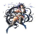  1girl :p absurdly_long_hair animal_ears barcode_tattoo boots braid breasts brown_bodysuit cat_ears cat_girl censored damaged eyebrows_visible_through_hair gloves hair_between_eyes heterochromia highres huge_breasts last_origin long_hair looking_at_viewer maid_headdress mole mole_on_breast mole_under_mouth multiple_braids nipple_censor obui official_art paw_gloves paws poi_(last_origin) purple_eyes solo tachi-e tattoo thigh_boots thighhighs tongue tongue_out torn_clothes transparent_background tri_braids very_long_hair yellow_eyes 