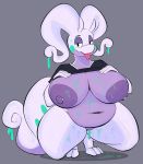  2020 3_toes 4_fingers aimbot-jones alternate_version_at_source antennae_(anatomy) anthro areola bedroom_eyes belly big_areola big_breasts bodily_fluids bottomless breasts clothed clothing clothing_lift crouching curled_tail dragon dripping female fingers full-length_portrait genital_fluids genitals goodra half-closed_eyes hand_on_breast hi_res huge_breasts looking_at_viewer mostly_nude narrowed_eyes navel nintendo nipple_piercing nipples overweight overweight_female piercing pok&eacute;mon pok&eacute;mon_(species) portrait pose presenting presenting_breasts pussy pussy_juice seductive shirt shirt_lift slime smile solo spread_legs spreading sweat thick_thighs toes tongue tongue_out topwear unusual_pussy_juice video_games wasabi_(aimbot-jones) 
