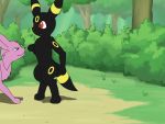 4:3 ambiguous/ambiguous ambiguous_gender animated anthro anthrofied black_body black_fur blush domination dtfox duo ears_up eeveelution espeon falling forest fur grass kissing nintendo pink_body pink_fur pok&eacute;mon pok&eacute;mon_(species) pok&eacute;morph short_playtime shove surprise tree umbreon video_games 