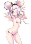  ;) absurdres bikini breasts cowboy_shot granblue_fantasy gupunetsu highres micro_bikini navel one_eye_closed pink_bikini side-tie_bikini small_breasts smile swimsuit vikala_(granblue_fantasy) white_hair 