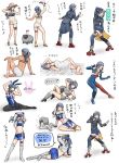  !? 1girl alternate_costume animal bangs barefoot bikini black_gloves black_legwear black_neckwear blanket blue_bikini blue_eyes blue_hair blue_leotard blush bodysuit boots breasts chiwa_(chiwa0617) cleavage detached_sleeves fur_trim gloves gotland_(kantai_collection) hat headphones headset heart high_heel_boots high_heels highleg highres kantai_collection leotard long_hair long_sleeves lying military military_uniform mole mole_under_eye mole_under_mouth multiple_views necktie nude on_back open_mouth pantyhose ponytail pose race_queen red_footwear rudder_footwear sheep shorts side_slit sidelocks simple_background sitting skirt smile standing sweat swimsuit tan tanline thigh_boots thigh_strap thighhighs translation_request uniform white_background white_gloves white_shorts 
