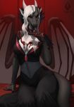 anthro blood blood_on_clothing blood_on_hand bodily_fluids clothed clothing dragon dress female hand_lick hi_res licking lumixdragonfey_(artist) scalie solo tongue tongue_out valcyrie_(venghze) vampire vampire_dragon western_dragon wings wings_folded 