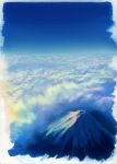  above_clouds blue_sky border cloud day mount_fuji original outdoors sawitou_mizuki scenery sky white_border 