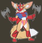  canid canine cosplay fennec fox furkinghell getter_dragon getter_robo_g heterochromia hi_res machine mammal mecha mink multicolored_tail mustelid musteline rose_dandy-ba 