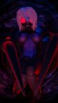  3d_(artwork) abs anthro arachnid areola armwear arthropod clothing digital_media_(artwork) drider dungeons_and_dragons elbow_gloves fangs gloves hair handwear hasbro hi_res legwear monster my_little_pony nipples puppy3d red_eyes spider white_hair wizards_of_the_coast 