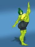  amphibian anthro big_breasts big_butt breasts butt cleavage clothed clothing female flexible frog green_body hi_res lurking_tyger raised_leg solo splits spread_legs spreading torri_biggs 