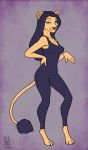  2020 4_toes 5_fingers anthro black_hair black_nose breasts clothed clothing digital_media_(artwork) eyebrows eyelashes felid female fingers green_eyes hair hi_res lichfang lion looking_at_viewer mammal pantherine smile solo stnaidng toes 