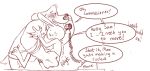  anal anthro canid canine canis dialogue domestic_dog duo english_text erection genitals knot lagomorph leporid male male/male mammal max_(sam_and_max) monochrome penis rabbit sam_and_max samuel_dog simple_background sketch text walnutgecko 