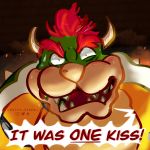  1:1 2020 2_horns anthro armband blush bodily_fluids bowser dialogue english_text green_shell hair hi_res horn kairy_draws koopa looking_at_viewer male mario_bros nintendo open_mouth red_eyes red_hair scales scalie sharp_teeth shell shout solo speech_bubble sweat sweatdrop talking_to_viewer tan_body tan_horns tan_scales teeth text video_games white_body white_scales yellow_body yellow_scales 