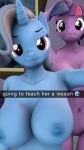  3d_(artwork) 9:16 anthro anthrofied big_breasts breasts cm26 digital_media_(artwork) duo english_text equid equine featureless_crotch female friendship_is_magic hasbro hi_res horn mammal my_little_pony nude selfie text trixie_(mlp) twilight_sparkle_(mlp) unicorn 