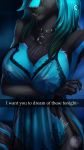  2020 5_fingers 9:16 anthro areola black_nose blue_hair breasts clothed clothing digital_media_(artwork) elvofirida english_text felid feline female fingers hair hi_res mammal nipples solo text 