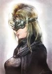  1girl blonde_hair breasts cawang covered_eyes dark_souls_iii fire_keeper jewelry lips long_hair mask medium_breasts necklace solo souls_(from_software) upper_body 