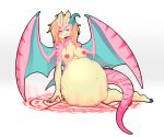  2020 anthro areola breasts digital_media_(artwork) dragon female fingers hair nipples non-mammal_breasts rd406 smile solo toes vore 