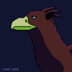  1:1 2020 animated avian beak brown_body brown_feathers digital_media_(artwork) feathers feral green_eyes gryphon jatayu loop male mythological_avian mythology open_beak open_mouth pixel_(artwork) pixel_animation short_playtime side_view solo t-ace_juice 