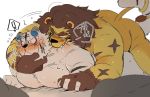  ambiguous_gender anal anal_penetration animal_crossing bite blush duo elvis_(animal_crossing) felid hand_holding hyaku_(artist) intertwined_tails lion male male/ambiguous mammal neck_bite nintendo pantherine penetration rolf_(animal_crossing) tiger video_games 