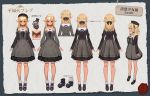  1girl blonde_hair breasts collarbone commentary_request hat highres hololive lack official_art pointy_ears red_eyes school_uniform shiranui_flare shoes simple_background smile solo standing translation_request virtual_youtuber 