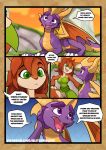  activision anthro blitzdrachin bottomless breasts cervid clothed clothing comic conditional_dnp dialogue dragon elora english_text feral genitals green_eyes mammal open_mouth patreon purple_body purple_eyes purple_scales pussy scales spyro spyro_the_dragon text video_games wings 