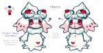 2024 888g888 alcremie bangs belly_blush blood blush blush_lines bodily_fluids body_blush cherry cherry_alcremie_(888g888) colored_nails dark_circles dessert digital_media_(artwork) duo fan_character female food food_creature food_hair food_humanoid fruit generation_8_pokemon goo_creature goo_humanoid hairbuns humanoid kemono model_sheet nails nintendo nosebleed plant pokemon pokemon_(species) pseudo_hair question_mark red_eyes simple_background smile standing white_body womb_tattoo