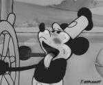 ahegao anthro big_ears big_nose black_and_white black_and_white_fur bodily_fluids disney fur humanoid looking_pleasured male mammal mickey_mouse monochrome mouse murid murine public_domain rodent solo sweat sweatdrop sweaty_body sweaty_face sweaty_fur tongue tongue_out toony