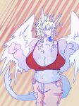 anthro big_breasts blonde_hair breasts clothing dragon female gooeydragonz hair hi_res nipples solo tight_clothing tight_fit