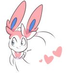 &lt;3 ambiguous_gender eeveelution feral generation_6_pokemon jaspixie nintendo pokemon pokemon_(species) ribbons simple_background solo sylveon white_background