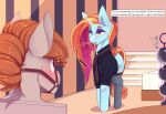 absurd_res chapaevv clothing comic digital_media_(artwork) duo fan_character female feral friendship_is_magic hair hasbro hi_res invalid_tag lockwood_(mlp) male male/female my_little_pony royal_anniversary sassy_saddles_(mlp) text