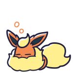 2023 alpha_channel ambiguous_gender digital_media_(artwork) eeveelution endwl eyes_closed feral flareon fur generation_1_pokemon low_res neck_tuft nintendo orange_body orange_fur pokemon pokemon_(species) sleeping solo tail tuft yellow_body yellow_fur