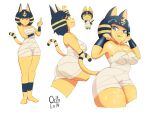 2020 absurd_res animal_crossing ankha_(animal_crossing) anthro bangs biped black_lips black_nose blue_hair bob_cut bodily_fluids bodysuit breasts butt chibi clothed clothing compression_artifacts cum cum_in_hair cum_on_chest cum_on_face cum_on_leg cum_on_lips domestic_cat eyeliner felid feline felis female form_fitting frown frowning_at_viewer genital_fluids gesture hair hand_under_chin hi_res lips looking_at_viewer makeup mammal markings medium_breasts middle_finger multiple_images narrowed_eyes navel_outline nintendo octobola open_mouth open_smile pose signature simple_background skinsuit smile solo standing striped_markings striped_tail stripes tail tail_markings tail_motion thick_thighs tight_clothing uraeus white_background wide_hips wraps