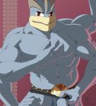  clothing genitals humanoid humanoid_genitalia humanoid_penis machamp male multi_arm multi_limb muscular muscular_humanoid muscular_male nintendo penis pok&eacute;mon pok&eacute;mon_(species) simple_background smile solo ubastyyat video_games 