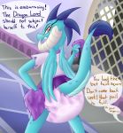  anthro blue_body blue_scales curved_horn diaper dragon english_text eyelashes female friendship_is_magic hasbro hi_res horn markings my_little_pony open_mouth plinkie_poi plinkiepoi princess_ember_(mlp) red_eyes reptile scales scalie spikes teeth text wings 