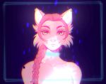  2020 anthro braided_hair breasts deerstail digital_media_(artwork) felid feline female hair mammal nude pink_hair pink_nose smile solo 