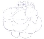 2024 anthro arakasa belly belly_overhang big_belly big_breasts big_butt bow_(feature) bow_accessory bow_ribbon breasts butt chain chain_chomp clothed clothing collar eyelashes fat_arms female hi_res huge_belly huge_breasts huge_butt humanoid mario_bros monster morbidly_obese morbidly_obese_anthro navel nintendo obese obese_anthro obese_female overweight overweight_anthro overweight_female overweight_humanoid sharp_teeth simple_background smile solo spiked_collar spikes teeth thick_thighs topwear wide_hips