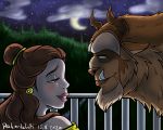  5:4 anthro beast_(disney) belle_(beauty_and_the_beast) couple_(disambiguation) duo fangs female fur hairy_body horn human human_on_anthro human_to_anthro interspecies love male male/female mammal peikonlehti relationship species_transformation transformation 