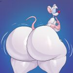 1:1 2024 absurd_res anthro big_butt blue_eyes butt chest_tuft digital_drawing_(artwork) digital_media_(artwork) hi_res looking_down male mammal mouse murid murine open_mouth pinky_(warner_brothers) pinky_and_the_brain raised_tail red_nose rodent schplingnops signature solo tail thick_thighs tuft warner_brothers white_body