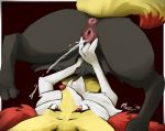  2020 3_fingers anthro anus bodily_fluids braixen butt canid canine chest_tuft digital_media_(artwork) feet female fingers fluffy fluffy_tail fur genital_fluids genitals hi_res legs_over_head legs_up lying mammal nintendo nopetrol nude on_back open_mouth open_smile peeing peeing_on_self pok&eacute;mon pok&eacute;mon_(species) presenting presenting_hindquarters presenting_pussy pussy simple_background smile solo spread_pussy spreading toes tuft upside_down urine video_games watersports wet wet_body wet_fur 