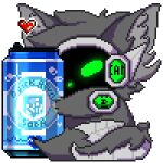 1:1 activision animated anthro beverage beverage_can biped c.a.m. call_of_duty call_of_duty:_black_ops_cold_war canid canine canis cod_zombies container cybernetics digital_drawing_(artwork) digital_media_(artwork) digitigrade embrace fluffy fluffy_tail fur glowing glowing_body glowing_eyes green_body green_eyes green_glow grey_body grey_fur grey_hair grey_tail hair heart_reaction heart_symbol holding_beverage holding_object hug hugging_object jackal likara love low_res machine male mammal military no_sound perk_a_cola protogen protogen_armor protogen_face protogen_visor protogenized quick_revive robotic solo special_forces tail tuft yuri_chacal