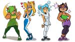  &lt;3 16:9 2020 activision alaynakgray ami_bandicoot anthro bandicoot bottomwear clothing crash_bandicoot_(series) dress female group hands_on_hips isabella_bandicoot jumpsuit liz_bandicoot mammal marsupial megumi_bandicoot punch simple_background skirt video_games white_background widescreen 