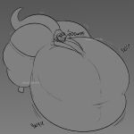1:1 2024 anthro artist_name belly big_belly big_butt big_tail biped burping butt clothing eyes_closed eyewear fangs glasses grey_background hand_on_belly hat headgear headwear hi_res huge_belly huge_butt huge_thighs hyper hyper_belly hyper_butt hyper_thighs lex_(uvbounds) lizard male monitor_lizard monochrome motion_lines navel_outline nonbinary_(lore) open_mouth reptile scalie simple_background sleeping_cap sound_effects tail teeth thick_thighs watermark xxwolf_buttxx