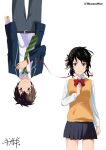  1boy 1girl commentary_request kimi_no_na_wa. miyamizu_mitsuha murio tachibana_taki tagme 