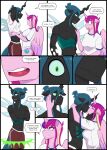 absurd_res anthro anthrofied arthropod changeling clothing comic crossgender dialogue english_text equid equine female friendship_is_magic ftm_crossgender green_eyes hasbro hi_res horn insect_wings kissing male male/female mammal my_little_pony mythological_creature mythological_equine mythology princess_cadance_(mlp) pupils queen_chrysalis_(mlp) shallowwin slit_pupils text transformation undressing undressing_another winged_unicorn wings