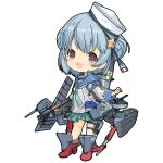  1girl 1other blue_hair blue_skirt depth_charge depth_charge_projector double_bun full_body hair_bun hat heart heart_in_eye kantai_collection lifebuoy light_blue_hair little_blue_whale_(kancolle) long_sleeves machinery medal navy_cross open_mouth pleated_skirt rigging sailor_collar sailor_hat samuel_b._roberts_(kancolle) school_uniform serafuku shirt skirt swim_ring symbol_in_eye torpedo torpedo_launcher turret whale white_shirt yellow_eyes zeco 